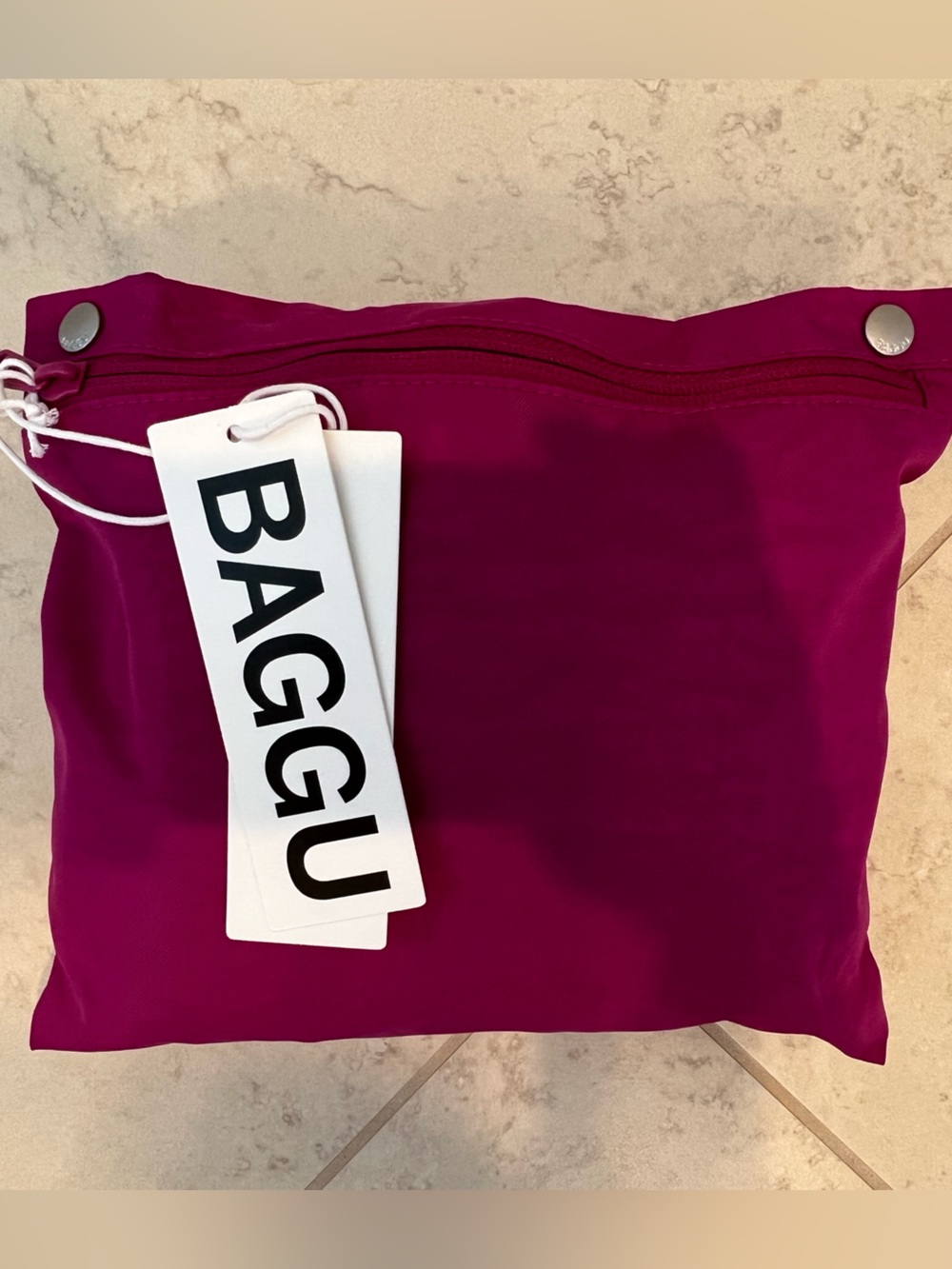 BAGGU Small Cloud Carry On in Deep Fuchsia - Picture 10 of 11